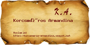 Korcsmáros Armandina névjegykártya